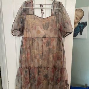 Floral mesh dress